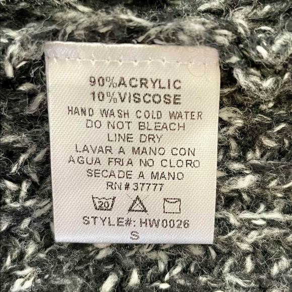 Long Black Knit Sweater with Slit in the front and distressed holes - Small - Picture 11 of 11